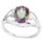 1.46 CT RAINBOW MYSTIC QUARTZ 10KT SOLID WHITE GOLD RING