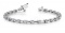 14K WHITE GOLD 1 CTW G-H SI2/SI3 CLASSIC SOLID RECTANGLE LINK DIAMOND BRACELET