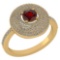 Certified 0.99 CTW Garnet And Diamond 14k Yellow Gold Halo Ring