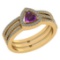 Certified 0.91 Ctw Amethyst And Diamond 14k Rose Gold Halo Anniversary Ring Made In USA