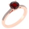 Certified 1.37 Ctw Garnet And Diamond 14k Rose Gold Halo Ring Made In USA