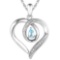 0.47 CARAT SKY BLUE TOPAZ & CZ 14KT SOLID WHITE GOLD PENDANT