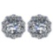 Certified 2.30 Ctw Diamond 14k White Gold Halo Stud Earring Made In USA