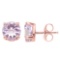 1.55 CT PINK AMETHYST 10KT SOLID ROSE GOLD EARRING