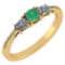 Certified 0.77 Ctw Emerald And Diamond 14k Yellow Gold Halo Ring VS/SI1