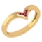 Certified 0.03Ctw Ruby And Diamond 14k Yellow Gold Band Made In USA