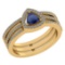 Certified 0.91 Ctw Blue Sapphire And Diamond 14k Rose Gold Halo Anniversary Ring Made In USA