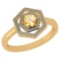 Certified 0.69 Ctw Citrine And Diamond 14k Yellow Gold Halo Ring VS/SI1