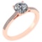 Certified 1.37 Ctw Diamond 14k Rose Gold Halo Ring Made In USA