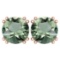 Certified 6.00 Ctw Genuine Green Amethyst 14K Rose Gold Stud Earrings Made In USA