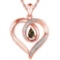 0.4 CARAT SMOKEY QUARTZ & CZ 14KT SOLID RED GOLD PENDANT