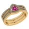 Certified 0.91 Ctw Pink Tourmaline And Diamond 14k Rose Gold Halo Anniversary Ring Made In USA
