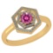 Certified 0.69 Ctw Pink Tourmaline And Diamond 14k Yellow Gold Halo Ring VS/SI1