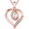 0.37 CARAT PINK AMETHYST & CZ 14KT SOLID RED GOLD PENDANT