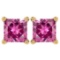 Certified 6.00Ctw Genuine Pink Tourmaline 14K Yellow Gold Stud Earrings Made In USA