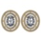 Certified 3.12 CTW Diamond 14k Yellow Gold Halo Stud Earrings