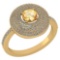 Certified 0.99 CTW Citrine And Diamond 14k Yellow Gold Halo Ring