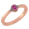 Certified 0.24 CTW Pink Tourmaline And Diamond 14k Rose Gold Halo Ring