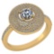 Certified 0.99 CTW Diamond 14k Yellow Gold Halo Ring