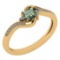 Certified 0.51 Ctw Green Amethyst And Diamond 14k Yellow Gold Halo Promise Ring Made In USA