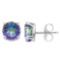 1.55 CT OCEANIC BLUE MYSTIC QUARTZ 10KT SOLID WHITE GOLD EARRING