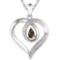 0.4 CARAT SMOKEY QUARTZ & CZ 14KT SOLID WHITE GOLD PENDANT