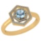 Certified 0.69 Ctw Aquamarine And Diamond 14k Yellow Gold Halo Ring VS/SI1