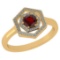 Certified 0.69 Ctw Garnet And Diamond 14k Yellow Gold Halo Ring VS/SI1