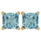 Certified 6.00Ctw Genuine Aquamarine 14K Yellow Gold Stud Earrings Made In USA