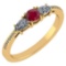 Certified 0.77 Ctw Ruby And Diamond 14k Yellow Gold Halo Ring VS/SI1