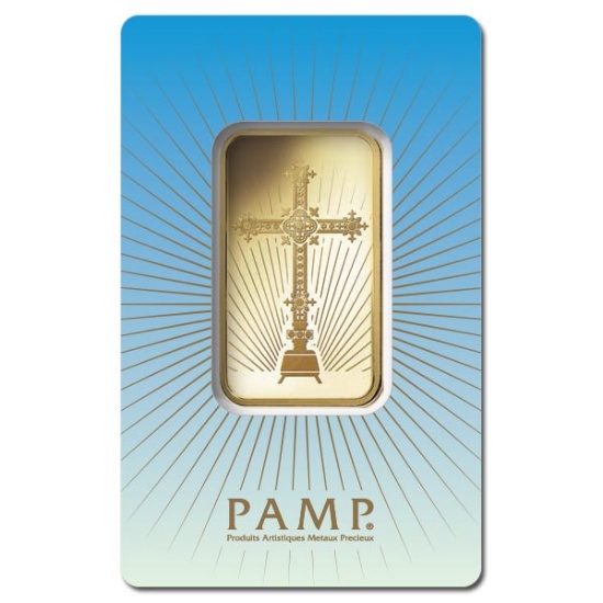 PAMP Suisse 1 Ounce Gold Bar - Romanesque Cross