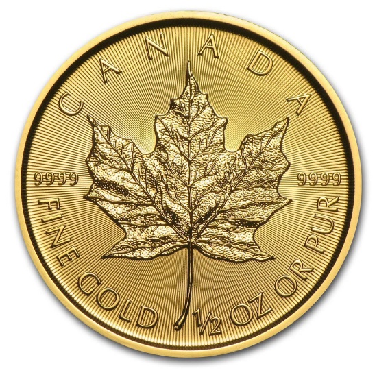 2018 1/2 oz Canadian Gold Maple Leaf Uncirculated