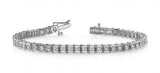 14K WHITE GOLD 1 CTW G-H SI2/SI3 ROUND PRONG SET TENNIS BRACELET