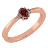 Certified 0.24 CTW Garnet And Diamond 14k Rose Gold Halo Ring