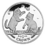 Isle of Man 2004 1 Crown Silver Proof Tonkonese Cat