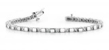 14K WHITE GOLD 1 CTW G-H SI2/SI3 ALTERNATING DIAMOND BLOCK HARMONY TENNIS BRACELET