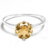 0.73 CT CITRINE 10KT SOLID WHITE GOLD RING