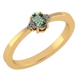 Certified 0.24 CTW Green Amethyst And Diamond 14k Yellow Gold Halo Ring