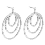 Certified Gold MADE IN ITALY Styles Hangning Stud Earrings For beautiful ladies 14k White Gold MADE