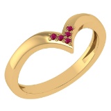 Certified 0.03Ctw Ruby And Diamond 14k Yellow Gold Band Made In USA