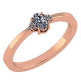 Certified 0.24 CTW Smoky Quarzt And Diamond 14k Rose Gold Halo Ring