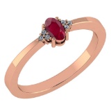 Certified 0.24 CTW Ruby And Diamond 14k Rose Gold Halo Ring