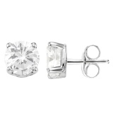 1.76 CT WHITE TOPAZ 10KT SOLID WHITE GOLD EARRING