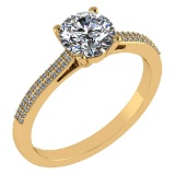 Certified 1.37 Ctw Diamond 14k Yellow Gold Halo Ring Made In USA