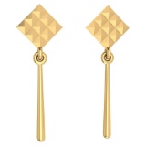 Certified Gold MADE IN ITALY Styles Hangning Stud Earrings For beautiful ladies 14k Yellow Gold MADE