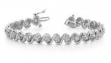 14K WHITE GOLD .65 CTW G-H SI2/SI3 DIAMOND TENNIS BRACELET