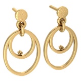 Certified Gold MADE IN ITALY Styles Hangning Stud Earrings For beautiful ladies 14k Yellow Gold MADE