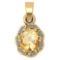 Certified 0.38 Ctw Citrine And Diamond 14k Yellow Gold Simple Pendant