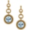 Certified 5.00 Ctw Aquamrine Wedding/Engagement Style 14k Yellow Gold Halo Hanging Stud Earrings