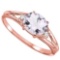 0.41 CARAT PINK AMETHYST & 0.02 CTW DIAMOND 10KT SOLID RED GOLD RING